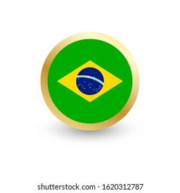 Brazil Flag Vector Round Icon, can be used for independence or other events