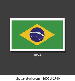 Brazil flag Vector Square Icon