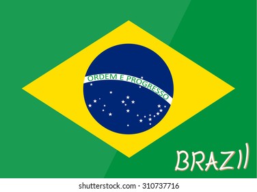 brazil flag vector symbol illustration nation design