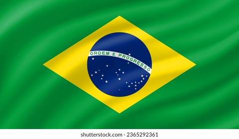  Brazil flag waving. Background. Vector