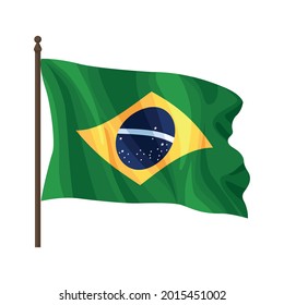 bandera de brasil ondeando en el polo