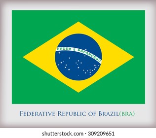 Brazil flag.Brazilian flag vector illustration.