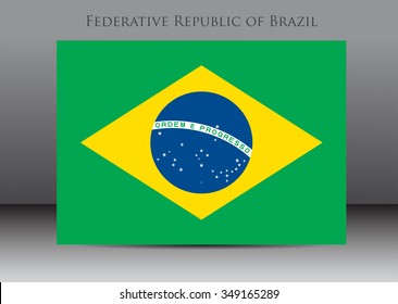 Brazil flag.Brazilian flag vector illustration.