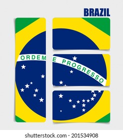 Brazil, Flags concept design. Vector illustration.