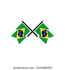 Brasilien Flaggen Symbol Set, Brasilien Unabhängigkeitstag Symbol gesetzt Vektorsymbol