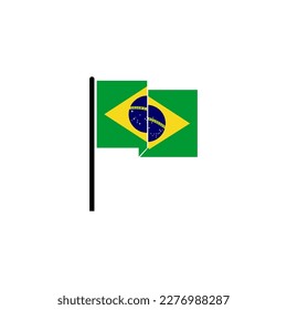 Brasilien Flaggen Symbol Set, Brasilien Unabhängigkeitstag Symbol gesetzt Vektorsymbol