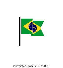 Brazil flags icon set, Brazil independence day icon set vector sign symbol