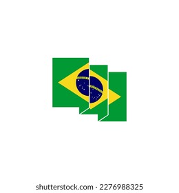 Brasilien Flaggen Symbol Set, Brasilien Unabhängigkeitstag Symbol gesetzt Vektorsymbol