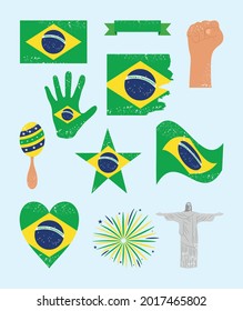 brasilianische Flaggen und Symbole