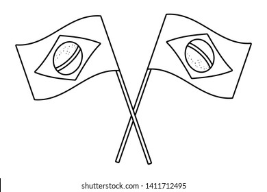 brazil flags tilted in black and white