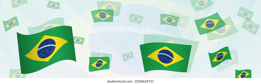 Brazil flag-themed abstract design on a banner. Abstract background design with National flags. Vector illustration.