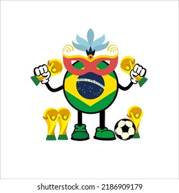 brazil football character mascot design for world cup