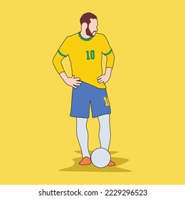 Brazil football player man illustration world cup 2022