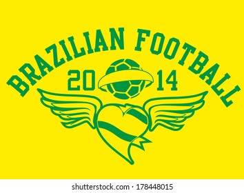 brazil football retro style vector art