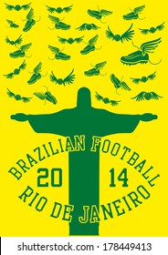 brazil football retro style vector art