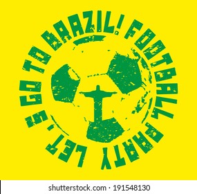 brazil football retro style vector art