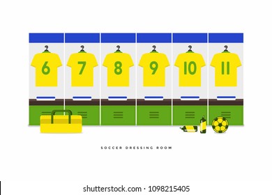 Brazil Football Or Soccer Team Dressing Room.