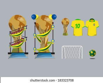 Brazil. Football - vector illustration