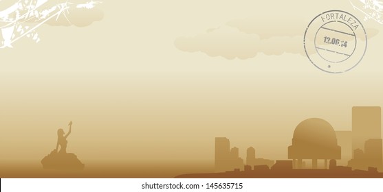 brazil fortaleza abstract skyline