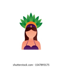 Brazil garota woman design, Culture tourism brazilian travel south latin and traditional theme Vector illustration