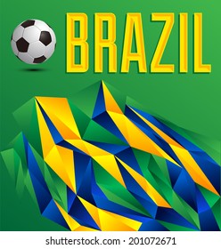 Brazil Geometric abstract background with soccer ball 