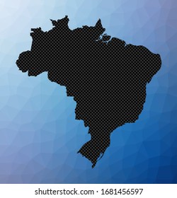 Geometrische Karte Brasiliens. Gestreifte Form von Brasilien im Low-Poly-Stil. Atemberaubende Vektorillustration.