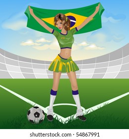 Brazil girl soccer fan