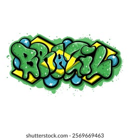 Brazil in graffiti art style