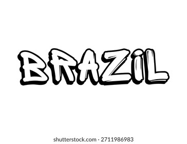 Brazil graffiti word Vector fuente
Palabra de fuente del Vector en un fondo blanco