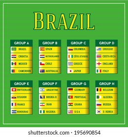 Brazil Group Stages design, vector illustration.
