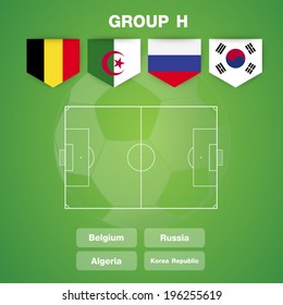 Brazil Group Stages on Blackboard, vector illustration.