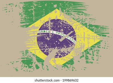 Brazil grunge flag