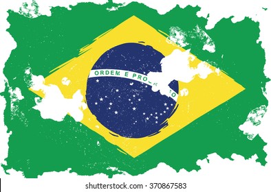 Brazil, grunge flag, Illustration