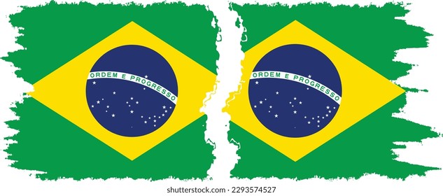 Conexión de banderas de grifo Brasil y Brasil, vector