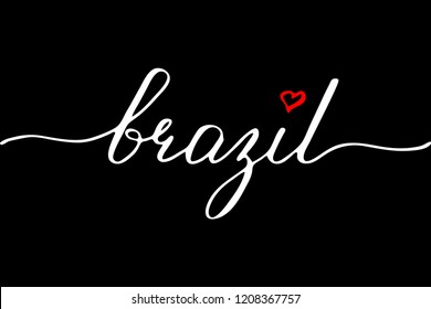 Brazil handwritten text vector script