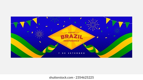 Plantilla del día de la independencia feliz de Brasil