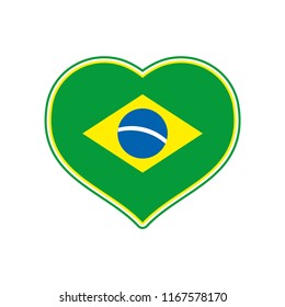 Brazil heart vector icon