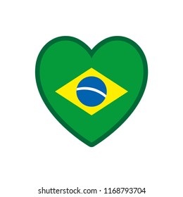 Brazil heart vector icon