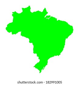 Brazil high detailed vector map isolated on white background. Silhouette illustration. 