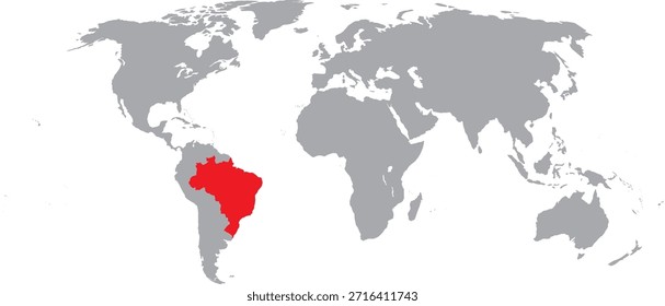 Brasil destacado en el diseño del Vector del mapa mundial