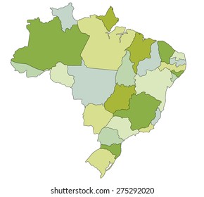 Brazil - Highly detailed editable political map.