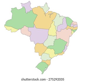 Brazil - Highly detailed editable political map.