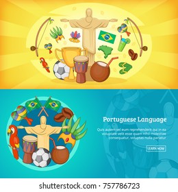 Brazil horizontal banners or poster set vector illustration for any design