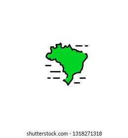 Brazil icon, flat design line art thin style, vector illustration. Festive carnivals in Brazil and Mardi Gras in Venice