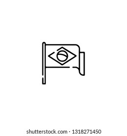 Brazil icon, flat design line art thin style, vector illustration. Festive carnivals in Brazil and Mardi Gras in Venice
