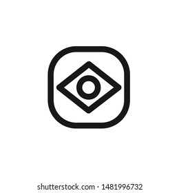 Brazil Icon , National Flag Square Symbol .