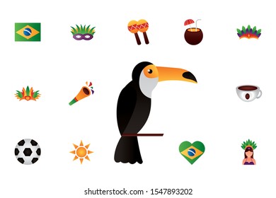 Brazil icon set design, Culture tourism brazilian travel south latin and traditional theme Vector illustration