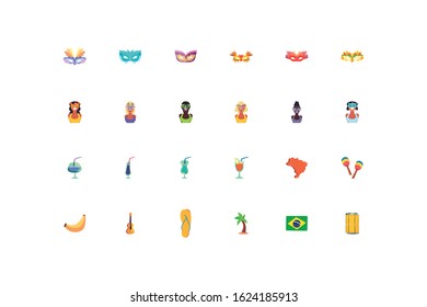 Brazil icon set design, Culture tourism brazilian travel south latin america country and traditional theme Vector illustration