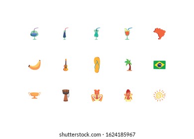 Brazil icon set design, Culture tourism brazilian travel south latin america country and traditional theme Vector illustration