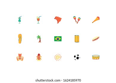 Brazil icon set design, Culture tourism brazilian travel south latin america country and traditional theme Vector illustration